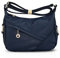 NICOLE & DORIS Damen Schultertasche Weiche Leder Frauen Umhängetasche Handtasche Damen Crossbody Messenger Tasche mit Reißverschluss Dunkelblau