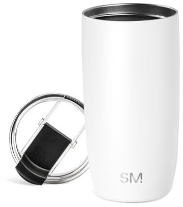 Simple Modern Travel Coffee Mug Tumbler with Flip Lid | Insulated Stainless Steel Iced Coffee Cup | Gifts for Women & Men | Voyager Collection | 470ml | Winter White