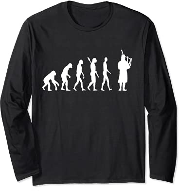 Dudelsack Evolution Schotten Sackpfeife Spieler Langarmshirt