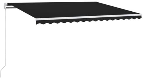 vidaXL Gelenkarmmarkise Einziehbar mit LED Markise Sonnenmarkise Balkonmarkise Sonnenschutz Sichtschutz Fenster Terrasse Garten 400x300cm Anthrazit
