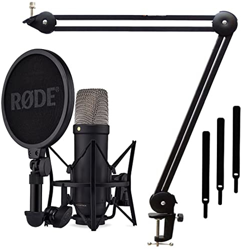 Rode NT1 5th Generation XLR USB Studio-Mikrofon Schwarz + keepdrum Gelenkarm-Stativ