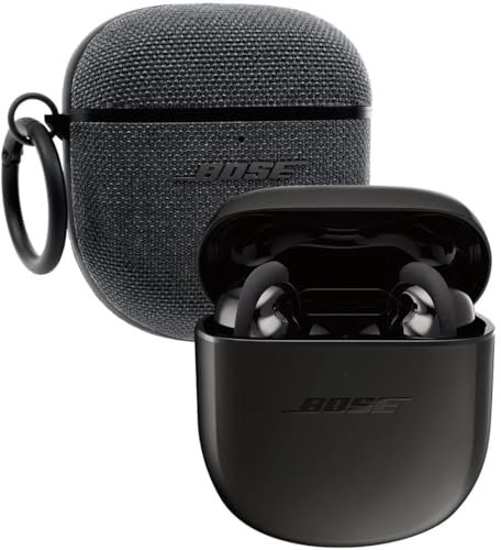 Bose Ensemble QuietComfort Earbuds II et étui en Tissu, sans Fil, Bluetooth, Les Meilleurs écouteurs au Monde, avec Une réduction de Bruit et Un Son personnalisés, Triple Noir