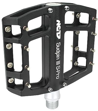 NC-17 Sudpin III S-Pro Aluminium Plattform Pedale | Fahrrad Pedale MTB und BMX | Dirt und Freeridestyle optimiert | Fahrradpedale E-Bike, Citybike 9/16 Zoll | Höhe auf 15mm reduziert inkl. Ersatzpins