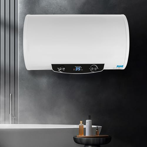 50L/120L horisontell elektrisk lagring, elpanna, 2 000 W värmeeffekt och termometer, säkerhetsventil, 120 l (faktisk vattenkapacitet: 70L)