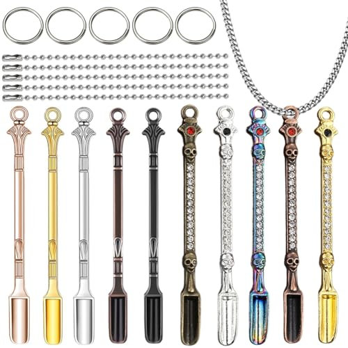 10 mini cucharas de pala para vajilla, cucharas pequeñas para medicina, cucharas colgantes de aleación utilizadas para llenar viales con medicinales, suministros para el hogar, especias, materiales,