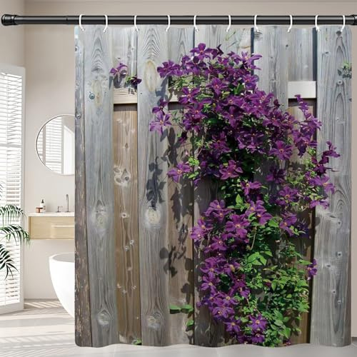 FAIRYGATE Bathroom Curtains Washable Badewannenvorhang Duschvorhang Textil aus Polyester Textil Wasserabweisend und Waschbar Badvorhang mit 12 Vorhangringe 180x180cm Wasserdicht B8322