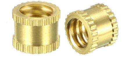TOP-VIGOR 10Pcs Threaded Insert Knurled Nuts, 1/4-20 Brass Female Thread Knurled Nuts, Embedment Nut Insert for 3D Printer