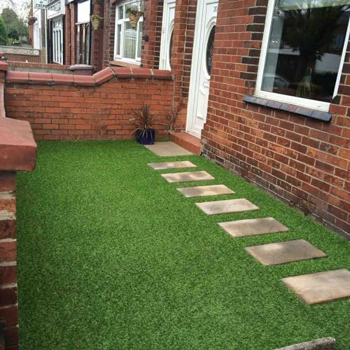Kunstrasen 30mm naturgetreuer Kunstrasen – Kunstrasen – Garten Balkon Terrasse Balkon Outdoor Matte Grün 100 x 200 cm