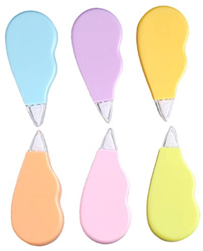 HAPINARY 6stücke Korrekturband Bunte Korrekturrollen Ergonomisch Glatt Schreibbar Schüler Büro Praktische Radiergummis Alternative Geschenkartikel