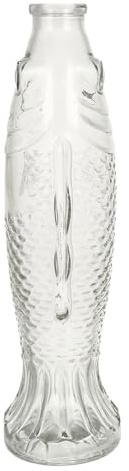 Fischmodell Blumentopf aus Glas mit Korken, 1 Stück | Holzverschluss, Transparente Form, Home Dekoration, als Message Jar und Glasvase Nutzbar