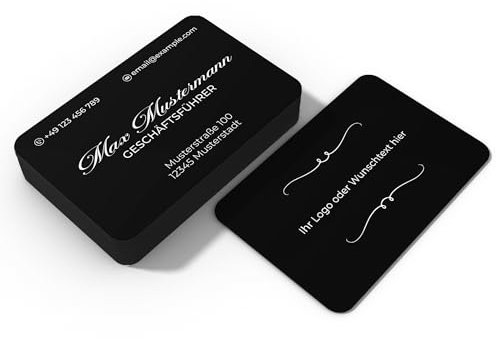 Premium Aluminium-Visitenkarten personalisiert (85x55mm), 0,2/0,4/0,8mm Dicke, hochwertige Gravur, hohe Qualität, selbst gestalten für Business, Unternehmen, Startup (Timeless Elegance, 0,2mm)