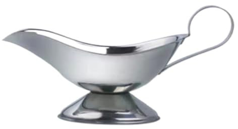 Salsera para bistec y salsa de ensalada, jarra de salsa gruesa, taza de salsa plateada, 14,5 x 8 cm, perfecta para platos occidentales, experiencia gastronómica elegante
