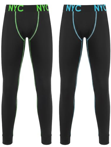 LiKing Leggings de Compression Enfants Pantalon Sport Enfant Garçon Compression Leggings garçons sous-vêtements de Sport élastique et Respirant Pantalon de Basketball Football 2er 2601 UN-122_128