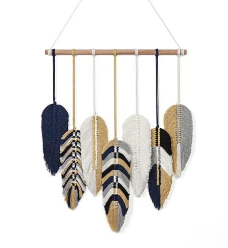 Betylifoy Macrame Wall Hanging Macrame Leaf Wall Hangings Woven Tapestry Boho Wall Decor Wall Art Tapestry for Bedroom Living Room Nursery