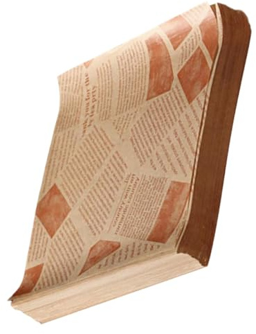 POPETPOP Papier D’Emballage Alimentaire Anti-Graisse 25X25 CM 100 Feuilles Papier Sulfurisé Style Journal pour Sandwichs Hamburgers et Frites Doublures de Paniers Alimentaires