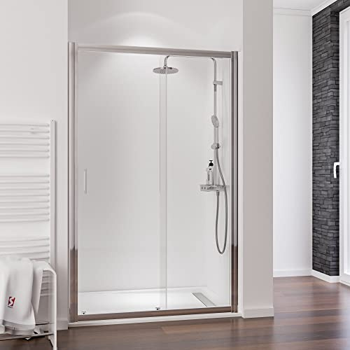 Schulte porte douche coulissante niche 150x200cm chromé élément fixe 70cm