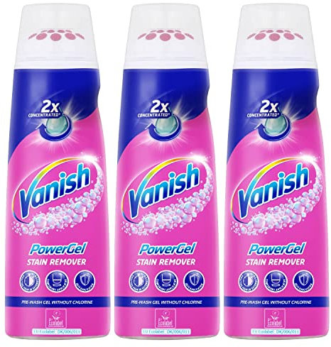 VANISH 3 Stück Fleckenentferner Textil Vorwäsche Powergel Gold – 200 ml