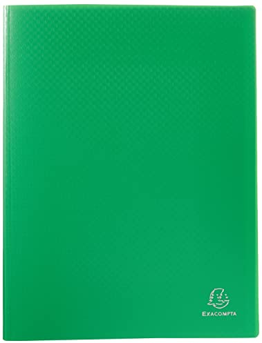 Exacompta - Ref 8823E - Semi-Rigid PP Display Book - Suitable for A4 Documents, Wipeable Cover, 500 Micron Polypropylene, 20 Pockets, 40 Viewing Pages - Light Green Cover