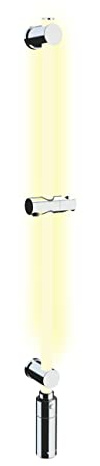 WENKO LED Design-Duschstange, integrierte energiesparende LED-Lichtleiste, dimmbar, Farbwechselmodus, Fernbedienung/Bewegungsmelder, befestigen ohne Bohren, kabellos/aufladbar, Länge: 94 cm