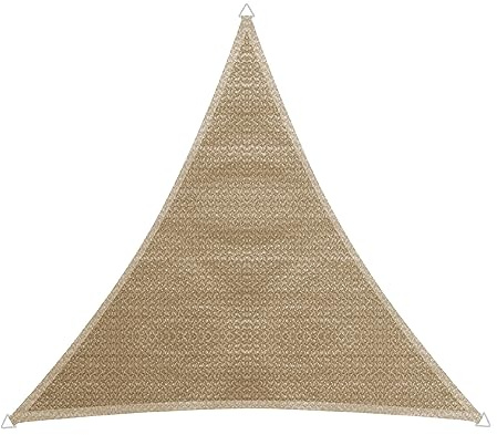 Windhager Sonnensegel Capri Dreieck 4 x 4 m (gleichschenkelig), Sonnenschutz für Garten & Terrasse, UV- und witterungsbeständig, Schilf