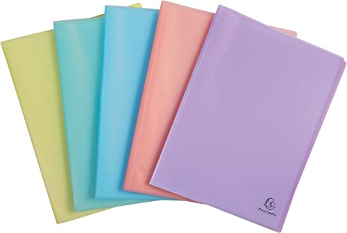 Exacompta - Cod. 88370E - 1 Portalistino 30 buste Chromaline Pastel - Copertina polipropilene traslucido - F.to esterno 24x32cm - Colori random: blu pastello, corallo, giallo, malva, verde pastello