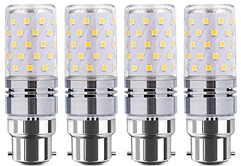 BesYouSel B22 LED Corn Bulbs 12W Chandelier Bulb 100 Watt Equivalent Non-Dimmable Candle LED Lamp for Ceiling Fan Pendant Light Office Garage 4000K Neutral White AC85-265V B22 Bayonet Base Pack of 4