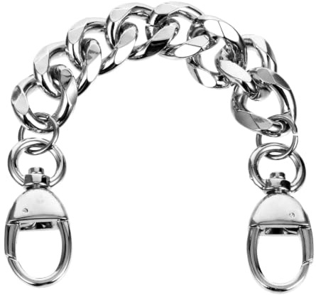 Lurrose Metalltaschenkette DIY Ersatz Zubehör Für Damen Umhängetasche 20X1.8X0.2Cm Silber Mit Abnehmbaren Schnallen Für Tasche Reisegepäck