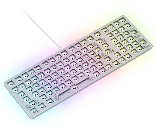 Glorious Gaming GMMK 2 Full Size (96%) Barebones (Frame Only) - Mechanical Gaming Keyboard Frame, Full Size (96%), Aluminium, Customisable, Per Key RGB, American QWERTY Layout - White