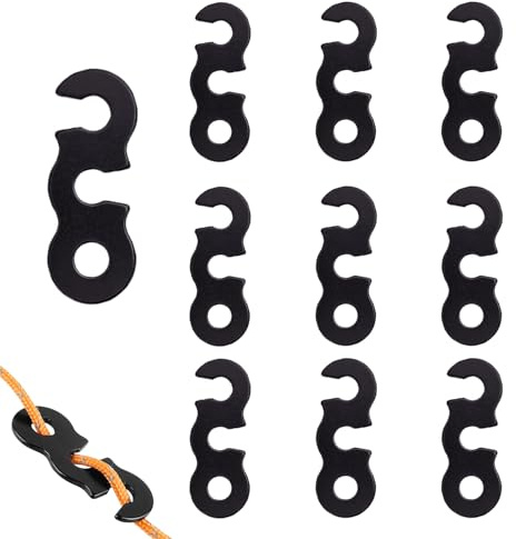 Eabdice 10 Pezzi Corda Antiscivolo Tiranti, Tenditori in Alluminio, Tenditore Tenda Tenditore, Per il Fissaggio di Corde a Tende, Tendalini e Capottine