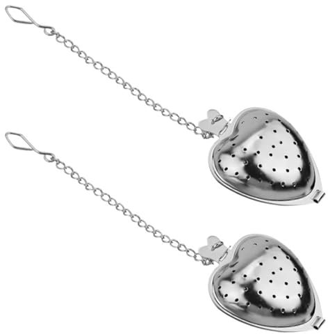 GNHG 2 Coladores De Té De Acero Inoxidable En Forma De Corazón,Infusor Te,Filtro Te,Colador De Té,Colador De Té En Forma De Corazón con Cadena,Colador Te,Colador De Te
