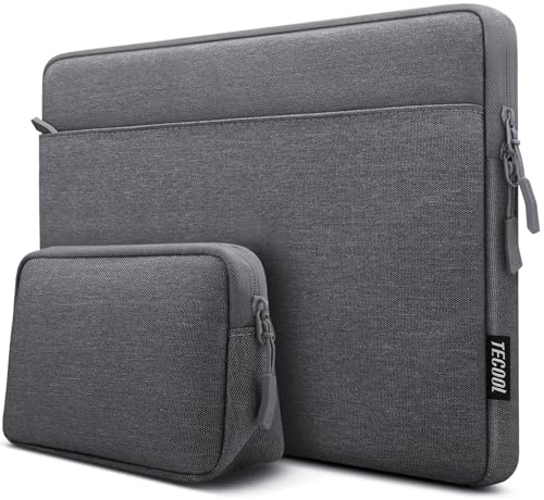 TECOOL 14 Pulgadas Funda Ordenador Portátil para 14 Pulgadas HP Lenovo Thinkpad Ideapad DELL Acer ASUS Chromebook Notebook PC Laptop, 15,3 Pulgadas MacBook Air M2 M3 M4 2023-2025, Gris Oscuro