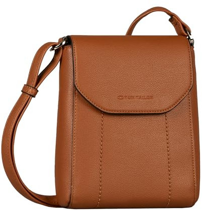 TOM TAILOR Ammi Damen Überschlagtasche Umhängetasche Klein Cognac Braun