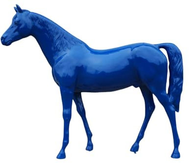 XXL Premium Pferd lebensgross Gartendeko ca. 220cm Garten Deko Figur Farbe: Blau