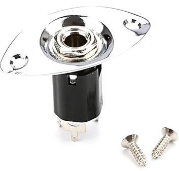 Hapihom Guitar Stereo Plugs, Electric Guitar Endpin Jack Socket Connector Guitar Socket Plug Endpin Plug Guitar Replacement