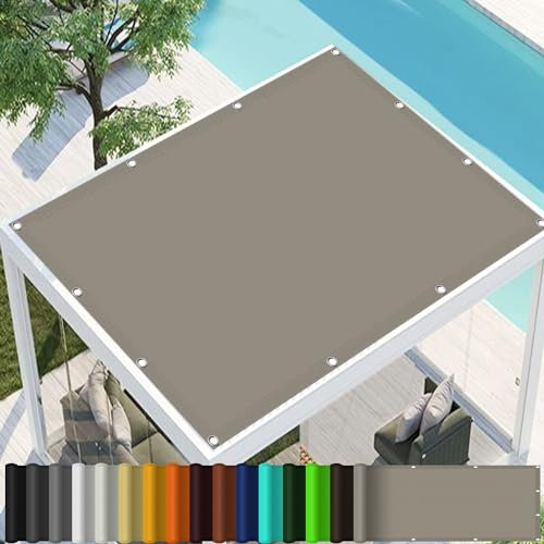 Tenda Parasole Vela Ombreggiante 4 x 8 m Tenda Parasole Rettangolare, Rettangolare Impermeabile con Occhielli, Protezione Raggi UV 98%, per Giardino Terrazzo e Campeggio, Tortora