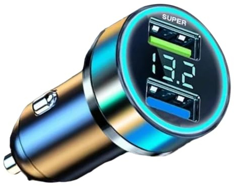 Adaptador de Cargador de Coche 120W - USB Doble de Carga Rápida, Compatible con Adaptador de Mechero - 2 Puertos