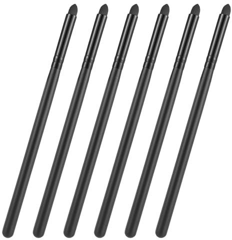 COMNICO 6 pennelli per ombretto, spugna per occhi, ombretto, applicatore, pennello per ombretto, pennello per ombretto, setole piatte per eyeliner, spugnetta per eyeliner e smokey eyes