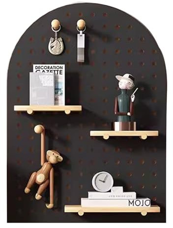 Kit de panneau perforé mural en bois pour maison, bureau, garage, Svart 40 x 60 cm, kit de combinaison avec support d'affichage