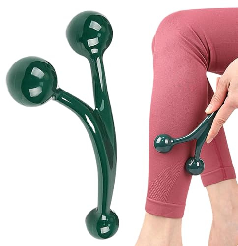 Gesichtsmassage-Roller Massiver runder 3-Kugel-Massageroller zur | Hand Massage Roller für Frauen Männer Senioren zur Schwellungsreduktion und Hautpflegeroutine Schulter Fuß A