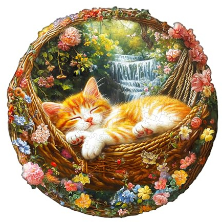 Hakumata Holzpuzzle Erwachsene Katzen - 280 Teile Holz Puzzle Geschenkbox | Holzpuzzle für Erwachsene Wanddekoration,Wooden Puzzle,Weihnachten und Geburtstag Geschenke für Puzzleliebhaber,Stressabbau