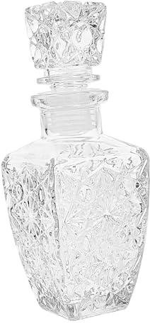 DECOMELODY Decantador de Licor de Vidrio Transparente Diseño y Grueso Botella para Whisky y Vino Elegante para Uso Doméstico y Regalo