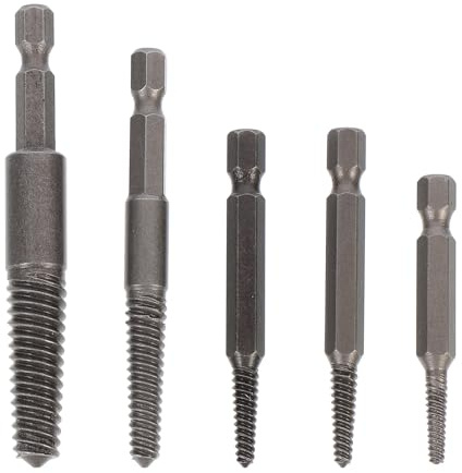 Ipetboom Estrattore di Viti Rotte e Danneggiate 5 Pezzi Punta da Trapano Esagonale Kit Professionale per Rimozione Bulloni e Viti Spanate Compatto e Portatile per Riparazioni Fai-da-Te