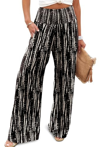 CHICZONE Women's Palazzo Lounge Pants Casual Wide Leg Pants High Waist Flowy Toursers with Pockets