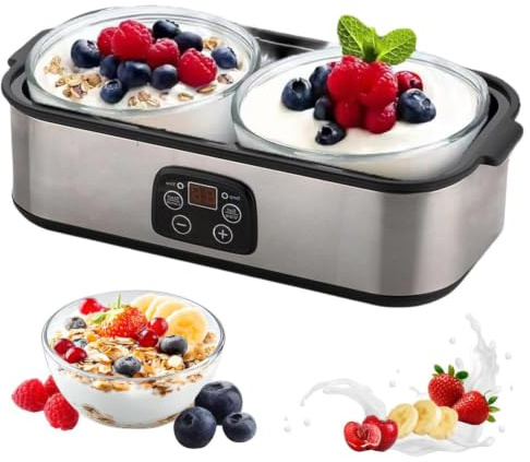 Yogurtiera Elettrica con 2 Vasetti in Vetro