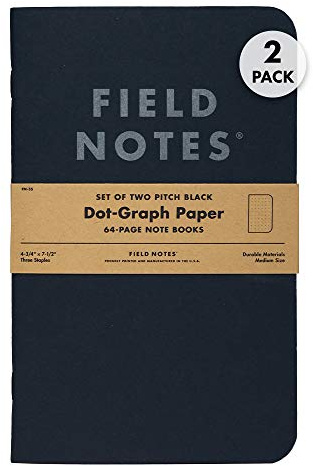 Field Notes Pitch Black Notizheft groß, dotted