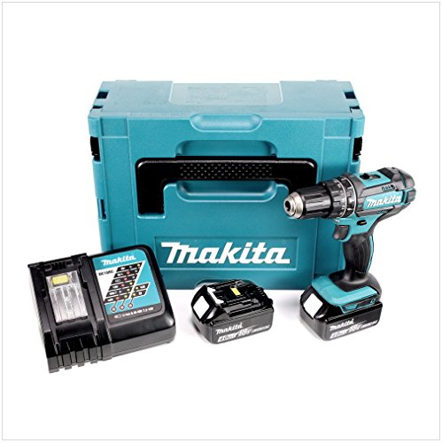 Makita DHP 482 RMJ - 18 V Li-Ion Perceuse visseuse à percussion sans fil avec coffret Makpac + 2x Batteries BL 1840 4,0 Ah + Chargeur DC 18 RC