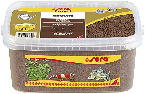 Sera Gravel Brown (Ø 2 – 3 mm) – Ghiaia Marrone per Tutti Gli acquari – priva di Sostanze nocive – Adatto Come Ghiaia di gamberetti, 3 Litri, 32259