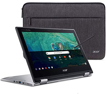 Acer Chromebook Spin 11 Convertible Laptop, Intel Celeron N3350, 11.6 HD Touch Display, 4GB DDR4, 32GB eMMC, 802.11ac WiFi, Wacom EMR Pen, Sleeve, CP311-1HN-C2DV