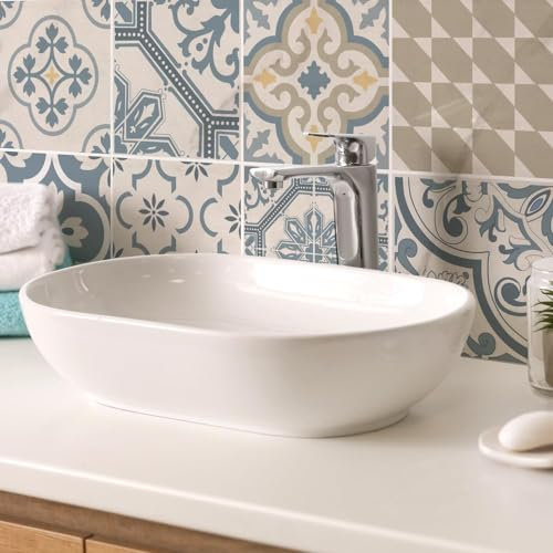 RE-COVERTILES - Adesivi per Piastrelle Bagno e Cucina 10 Pz 20x20 cm - PS00086 Decorazione murale in PVC impermeabile mattonelle mosaico stile cementine Azulejos