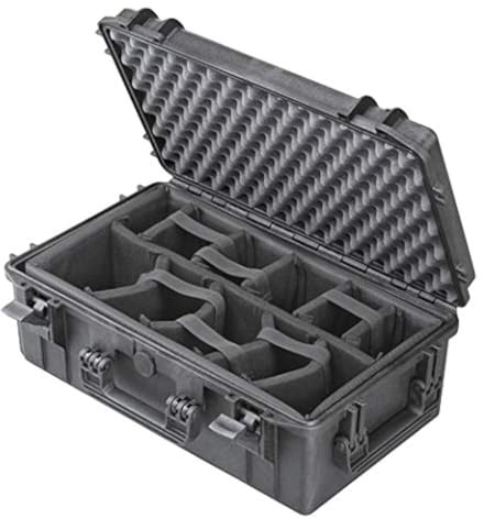 TomCase Profi Fotokoffer Kamerakoffer mit gepolsterter Inneneinteilung aus Nylon - flexibel anpassbar; wasserdichter Outdoor Case IP67 (XT520CAM)